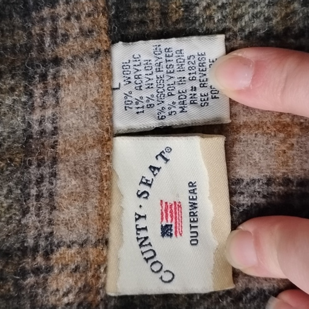 Vintage Plaid Wool Blend Crop Jacket Size Large County Seat - Picture 3 of 5